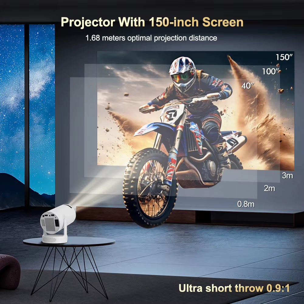 Elevate Your Entertainment Experience with the HY300 Ultra 4K Android Projector - The Ultimate Home Theater Solution with Wifi6 and BT5.4!