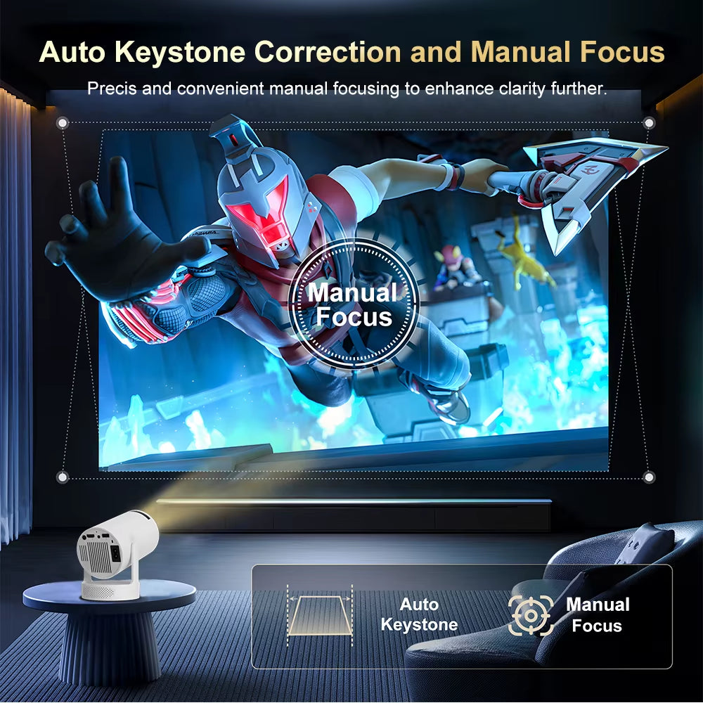 Elevate Your Entertainment Experience with the HY300 Ultra 4K Android Projector - The Ultimate Home Theater Solution with Wifi6 and BT5.4!