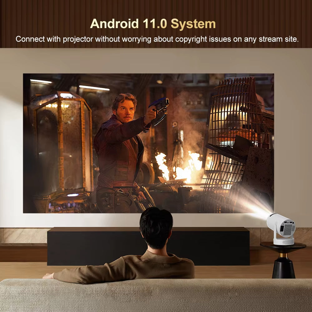 Elevate Your Entertainment Experience with the HY300 Ultra 4K Android Projector - The Ultimate Home Theater Solution with Wifi6 and BT5.4!